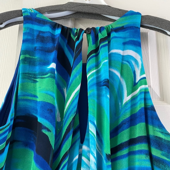 Breezy, Summer hi-low maxi Dress semi-formal, Sheer over short lining Size Large - Picture 4 of 7